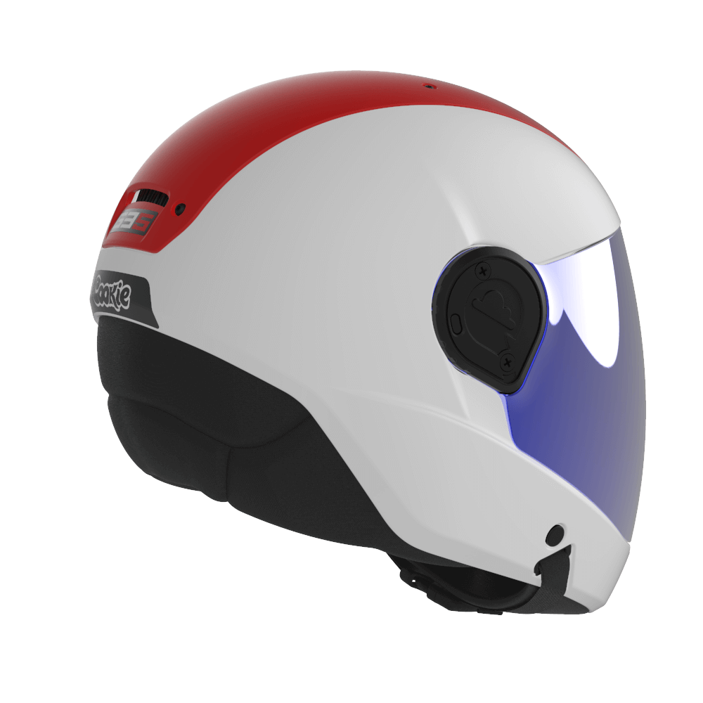 Cookie G35 skydiving helmet white with red top