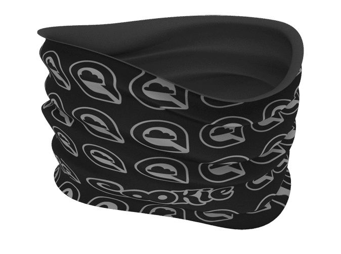 Black Cookie Skydiving headsock with gray loop logo