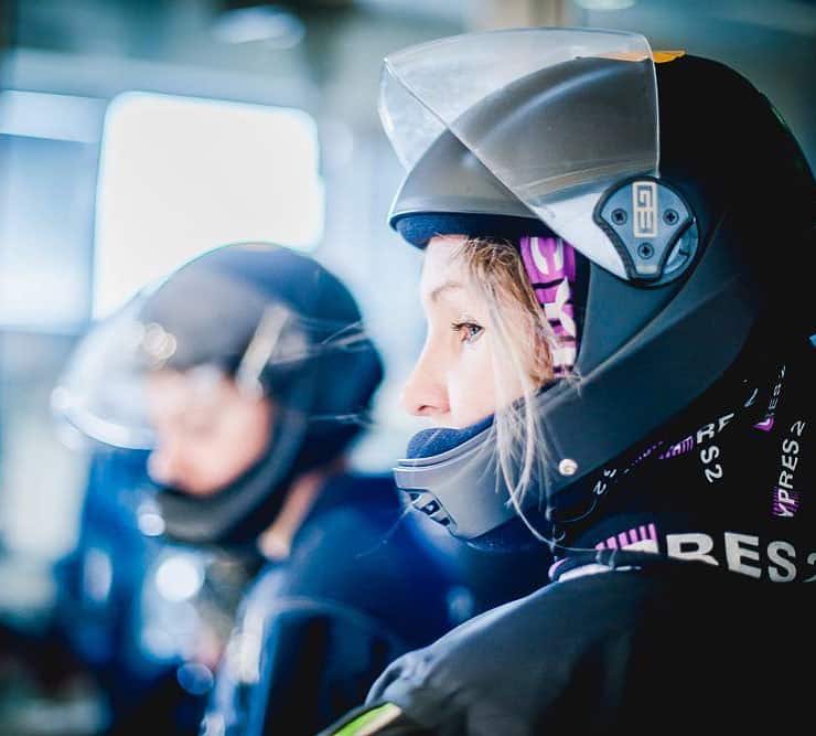 Skydivers wearing G3 Cookie helmets