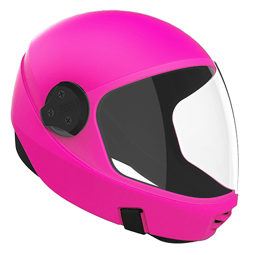 Cookie G3 skydiving helmet in fluorescent pink